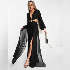 BNWT Yaura backless high low maxi dress